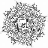Swear Coloriage Twat Colorier Adultes Waffle Adults Feuilles Imprimables Dessin sketch template