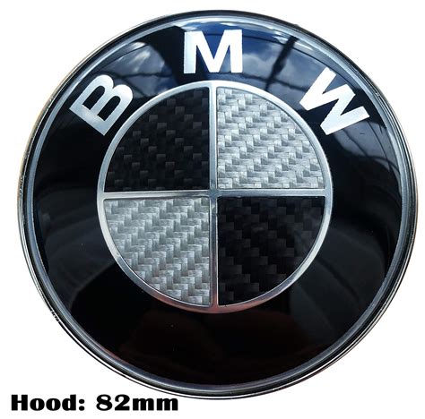 bmw emblem black white carbon fiber emblem mm hood badge mm