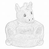 Unicorn Coloring Stuffed Pages Unicorns Plush Filminspector Downloadable Trend Lab Rainbow Chair Character Big sketch template
