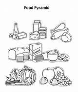Food Coloring Pyramid Pages Worksheets Kindergarten Coloringhome Printable Kids sketch template