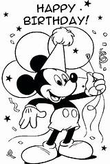 Mickey Mouse Coloring Birthday Pages Happy Balloons Minnie Disney Clubhouse Party Print Bring Balloon Printable Drawing Tocolor Cake Color Kids sketch template