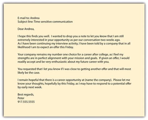 offer letter negotiation email sample  template