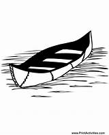 Coloring Canoe River Pages Template Boat sketch template