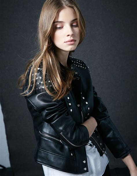 studded imitation leather jacket woman bershka tunisia chaqueta de piel ropa chaquetas