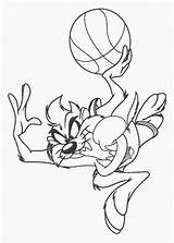 Coloring Pages Taz Looney Tunes Tazmania Toons Basketball Loney Cartoon Book Jam Space Para Dibujos Colorear Colouring Printable Kids Mickey sketch template
