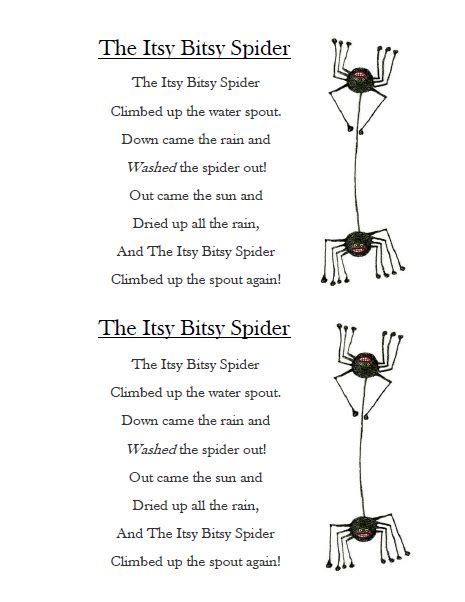 itsy bitsy spider printable preview