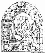 Trei Magi Cei Craciun Nativity Colorat Epiphany Mary sketch template
