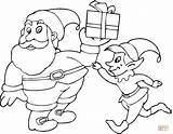 Elf Santa Coloring Pages Printable Drawing Shelf Claus Colouring Print Elves Christmas Color Popular sketch template