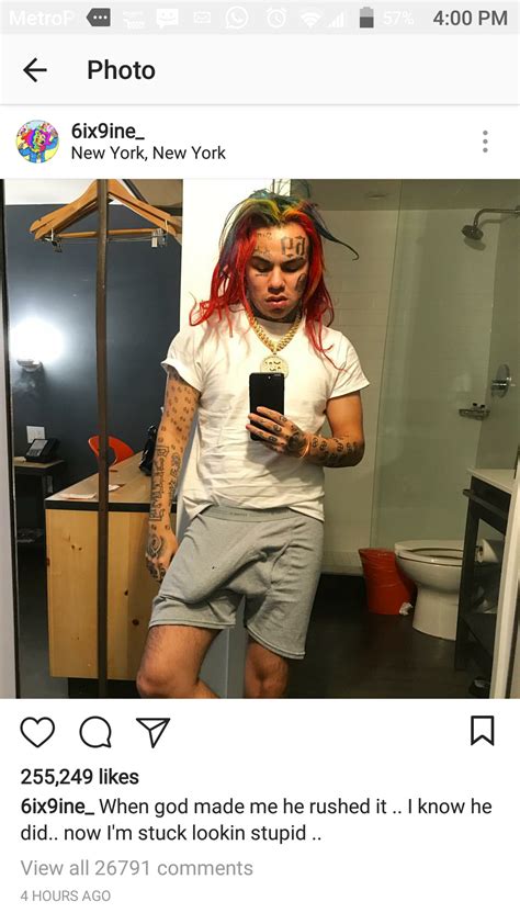 6ix9ine showing off that cucumber d trashy