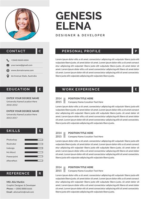 executive resume cv template    word format