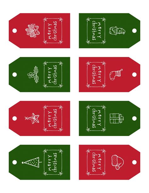 cute  printable christmas tags     list