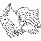 Coloring Pages Patriotic Flag American Eagle United States Bald Printable Drawing Color America Print Sheets Line July 4th Adults Usa sketch template