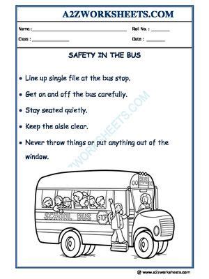 worksheet  ga worksheets safety  bus safety  safety general