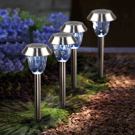 pcs led solar garden light solar lamp waterproof stainless steel spot outdoor lawn lamps