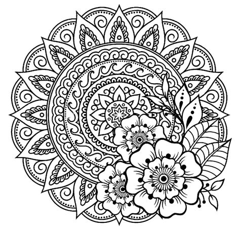 flowers mandala coloring pages coloring pages  adults