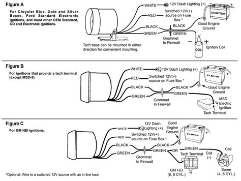 auto gauge tach wiring diagram