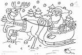 Schlitten Ausmalbilder Weihnachten Weihnachtsmann sketch template