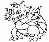 Pokemon Rhydon Coloring Pages Morningkids sketch template