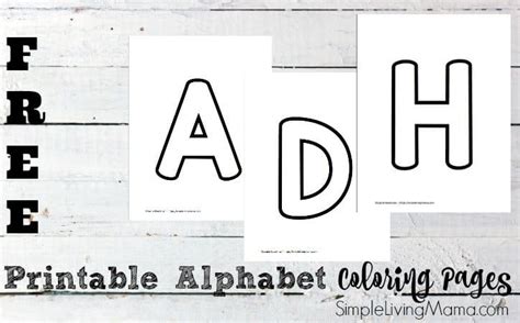 alphabet coloring pages  simple living mama