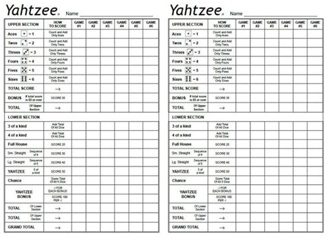printable yahtzee sheets yahtzee score sheets yahtzee sheets
