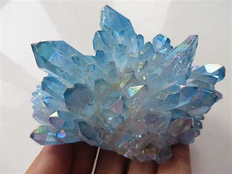 Aa Natürliche Blaue Quarz Kristall Titanium Kristall Cluster Proben