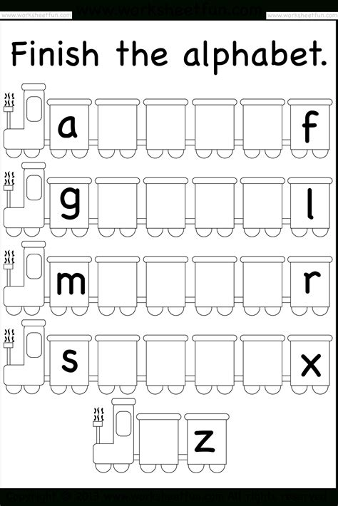 fill alphabet  kindergarten worksheet