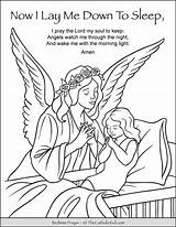 Bedtime Lay Sleep Angels Prayers Thecatholickid Colouring Cnt sketch template