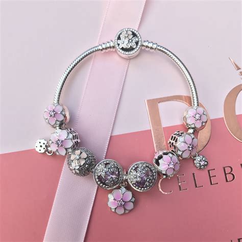 pandora charms bracelet  sterlling silver  spring collection shopping site