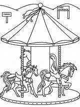 Coloring Pages Carnival Park Amusement Merry Go Round Food Animals Brazil Wheel Water Ferris Carousel Color Getcolorings Trench Ww1 Drawing sketch template