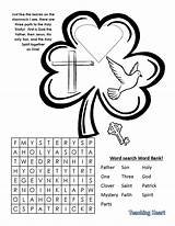 Trinity Shamrock Sunday School Crafts Holy Kids St Activity Catholic Activities Coloring Craft Patrick Church Children Sheet Religious Bible Printables sketch template