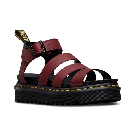 dr martens blaire womens leather sandals cherry red