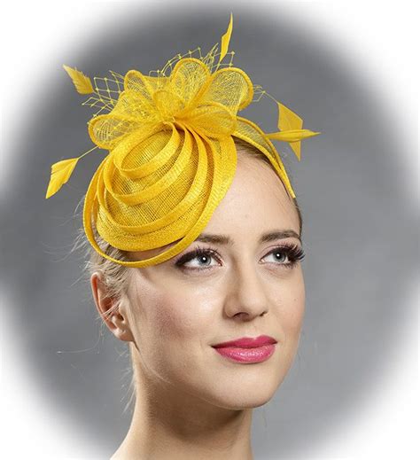 yellow lovely small fascinator hat  design   shop  margeiilane