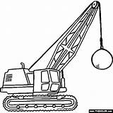 Crane Coloring Wrecking Ball Truck Online Choose Board Colouring Construction Pages sketch template