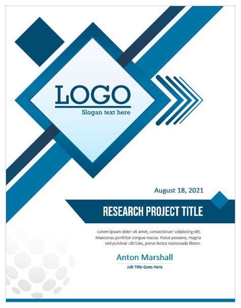 cover page templates  research papers  ms word