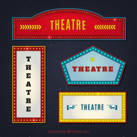 collection  theatre signs vector
