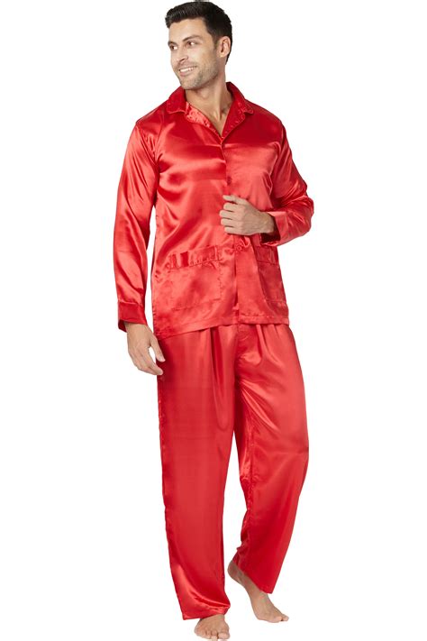 mens big  tall satin pajamas red  large walmartcom