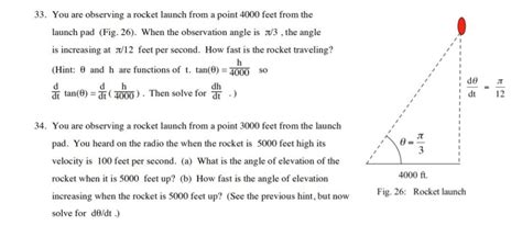 solved    observing  rocket launch   point cheggcom