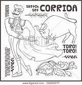 Corrida Coloring Designlooter Isolated sketch template