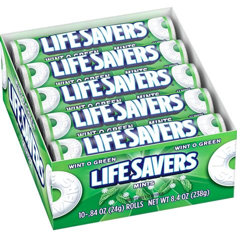 life savers wint  green mints rolls single size  ounce  count box