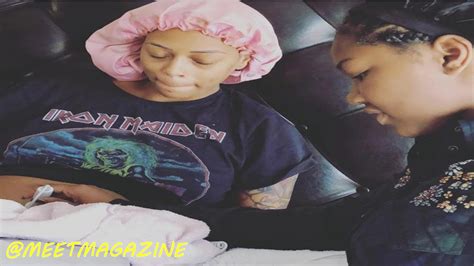 bambi is pregnant lil scrappy s daughter emani is helping her step mom out midwife or nah