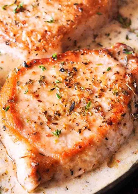 pork chops  creamy herb wine sauce whats   pan  recipe magic