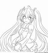 Miku Hatsune Lineart Getcolorings Colorin sketch template