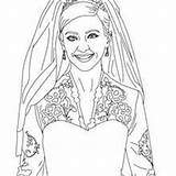 Kate Coloring Middleton Royal Wedding Pages Hellokids Bride sketch template