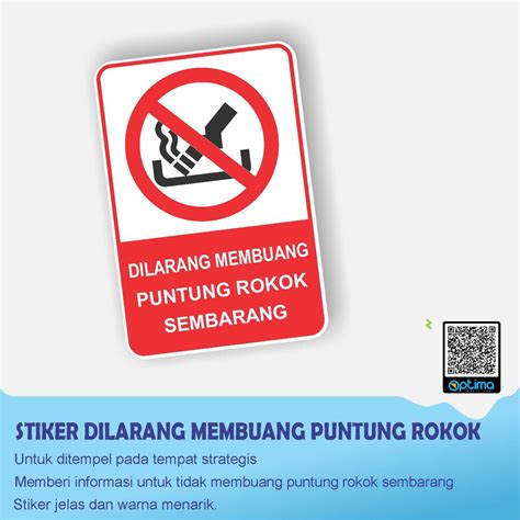 jual stiker dilarang membuang puntung rokok sembarangan indonesia