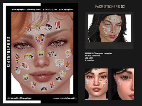 face stickers  simtographies