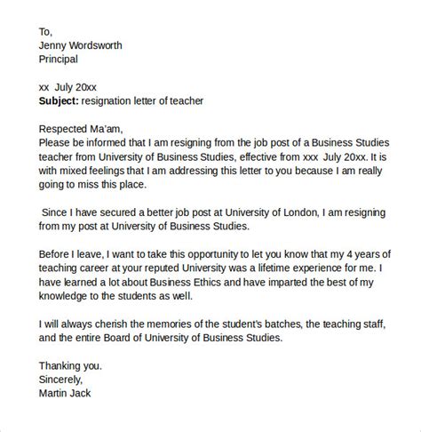 sample resignation letters    documents   word