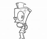 Zim Invader Coloring Pages Surprise Printable Sad Surfing sketch template