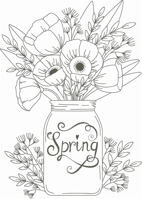 spring coloring sheets  adults   spring coloring page