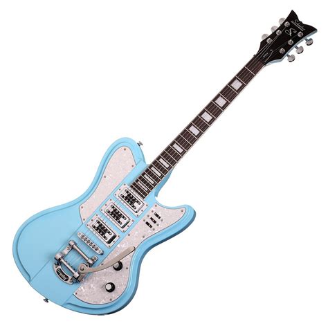 disc schecter ultra iii electric guitar vintage blue gearmusic