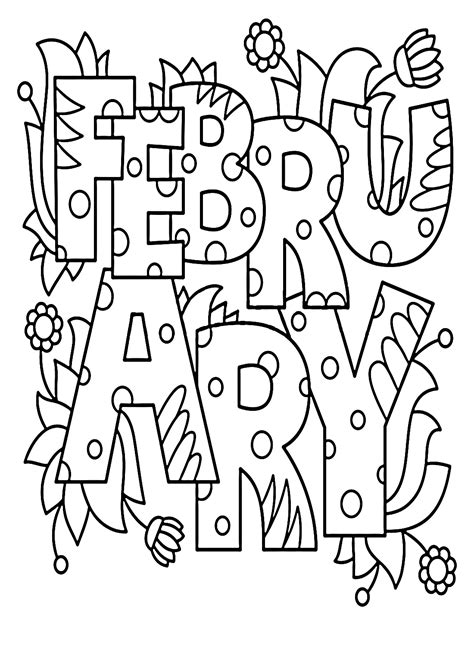 february  kids coloring page  printable coloring pages